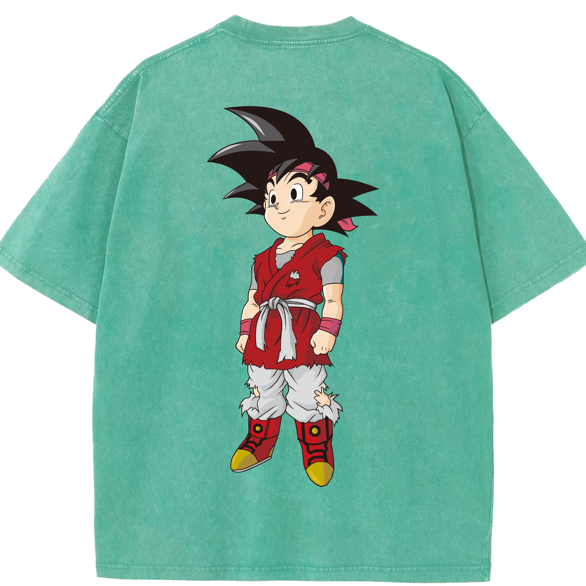 （画像用） ドラゴンボール 孫悟空（そん ごくう）Son Goku カカロット DRAGON BALL Kakarotto 綿100% ヴィンテージ風 半袖Tシャツ（背面プリント）